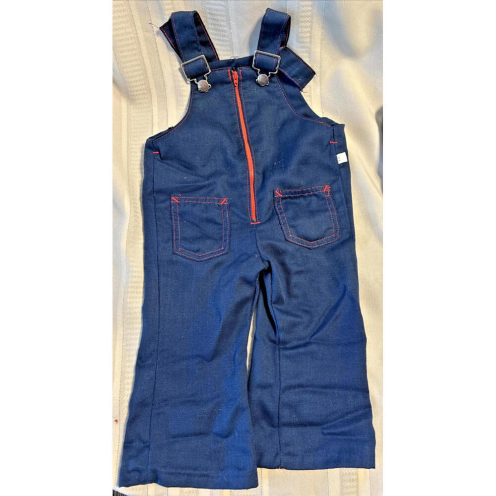 Vintage Billy the Kid 1970s Child Blue Denim Overalls Size 2T